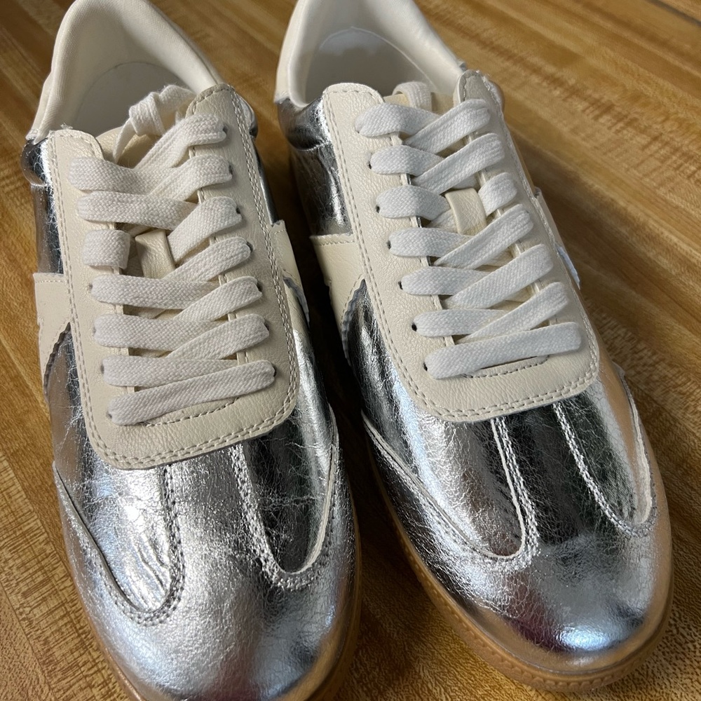 MIA Silver Metallic and White Women's Sneakers